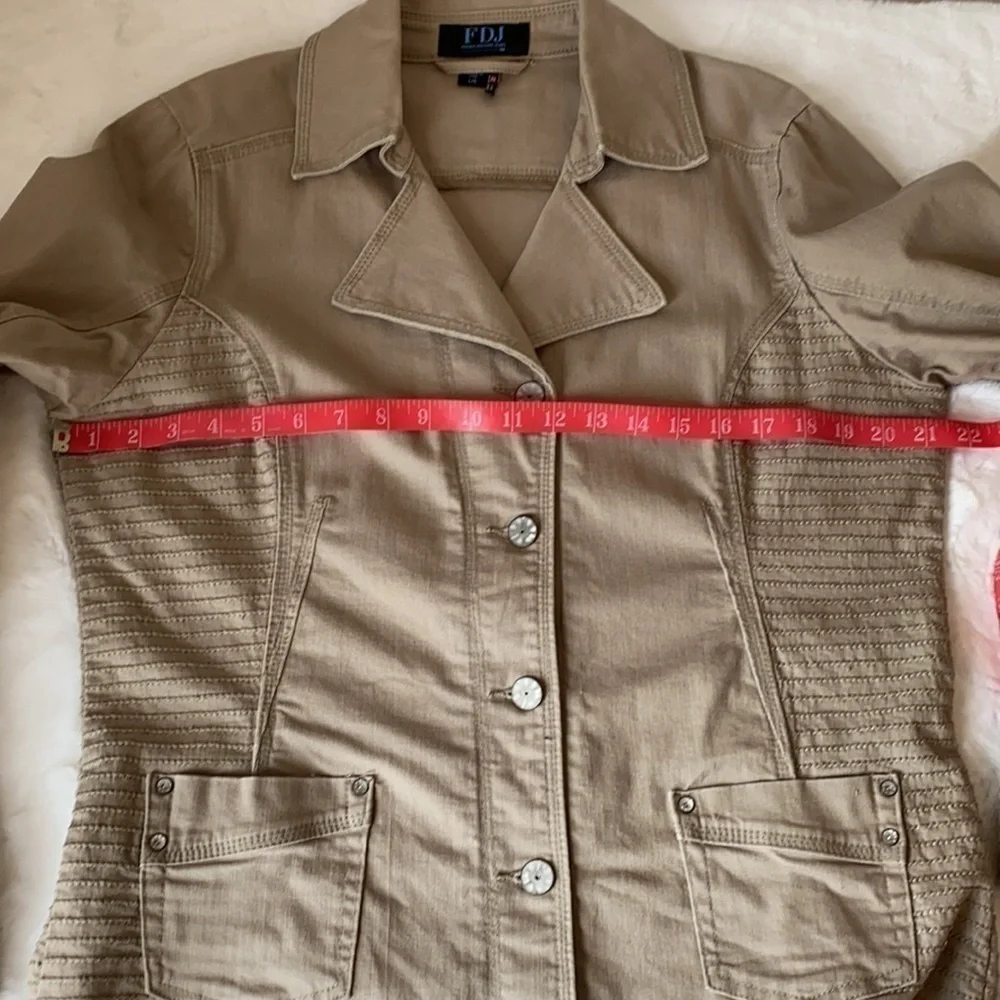 FDJ Tan/Khaki Button Jacket Size Large